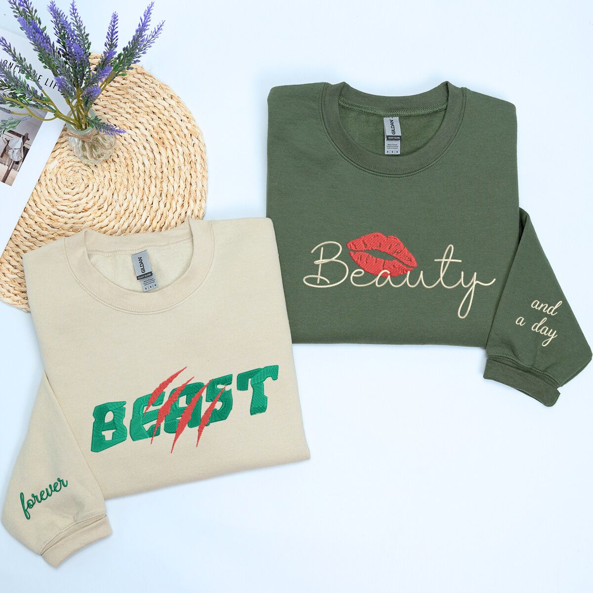 Custom Embroidered Valentines Day Sweatshirt or Hoodie