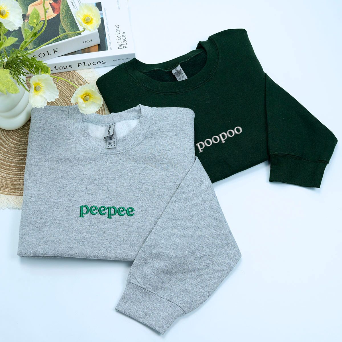 Funny Embroidered Couple Hoodies or Sweatshirts, Humorous Valentines Day Gift