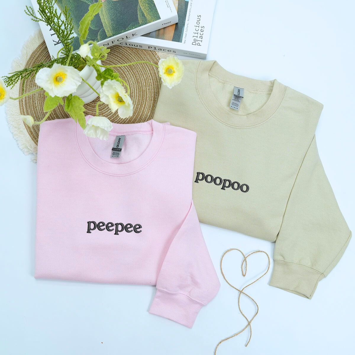 Funny Embroidered Couple Hoodies or Sweatshirts, Humorous Valentines Day Gift