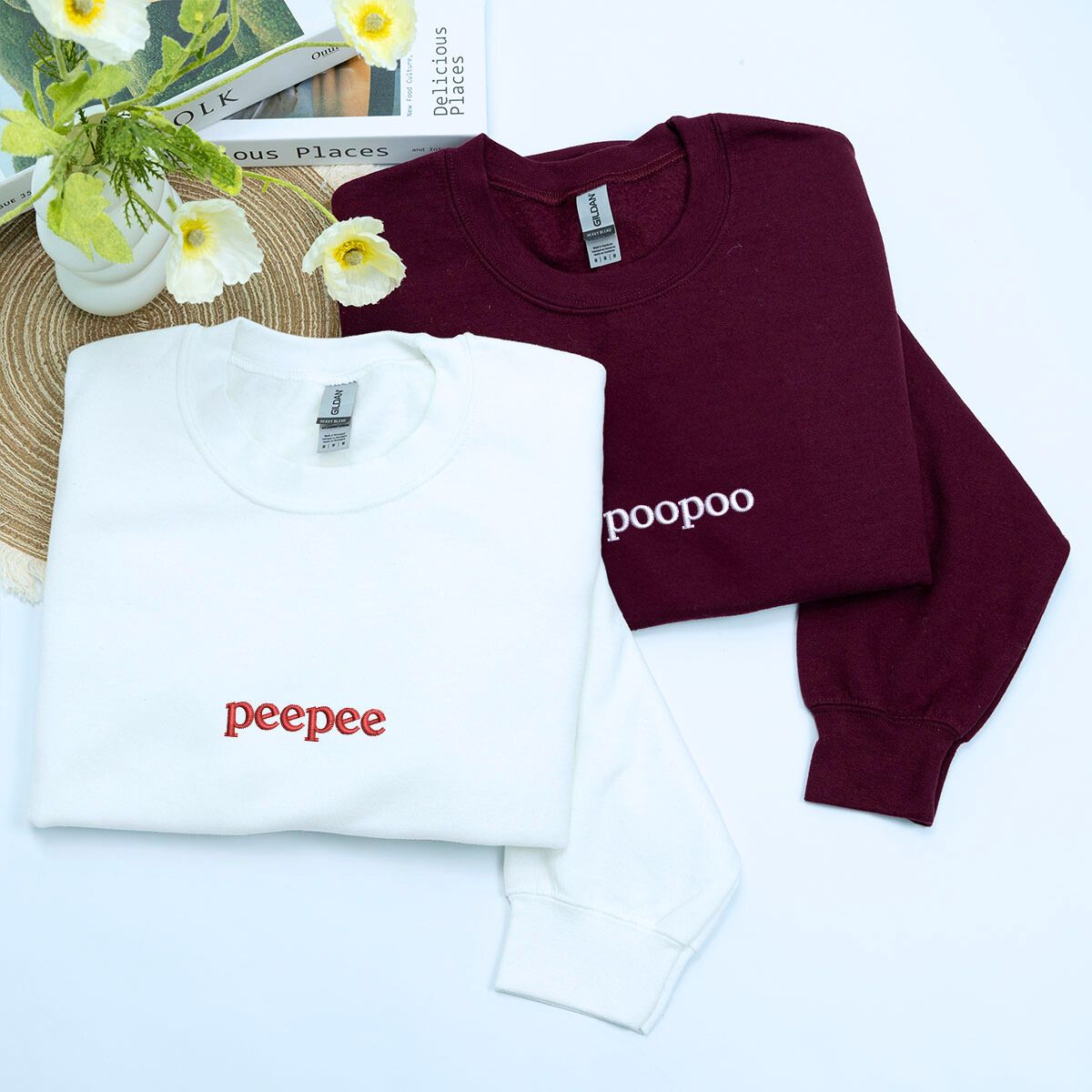 Funny Embroidered Couple Hoodies or Sweatshirts, Humorous Valentines Day Gift