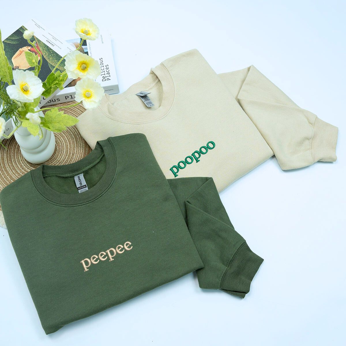 Funny Embroidered Couple Hoodies or Sweatshirts, Humorous Valentines Day Gift