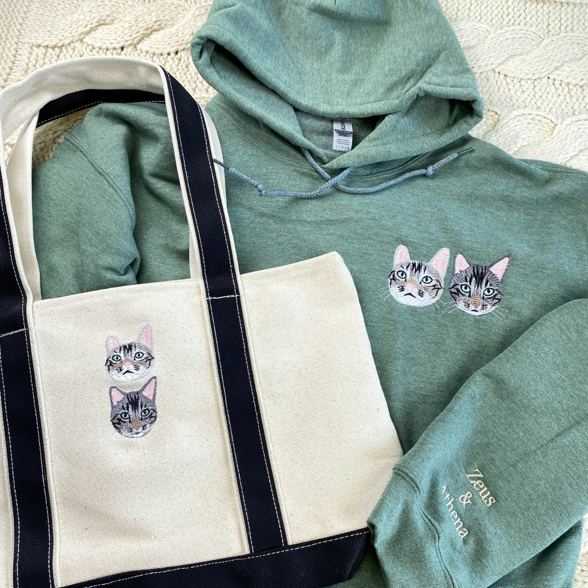 Cat Lover Sweatshirt & Tote Bag Set - Premium Feline Fan Apparel