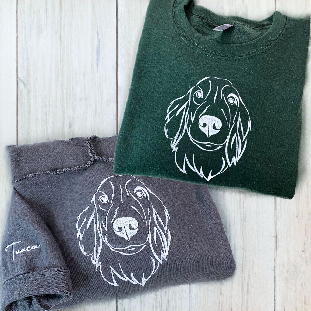 Dog Lover Custom Portrait Sweatshirt & Hoodie Set