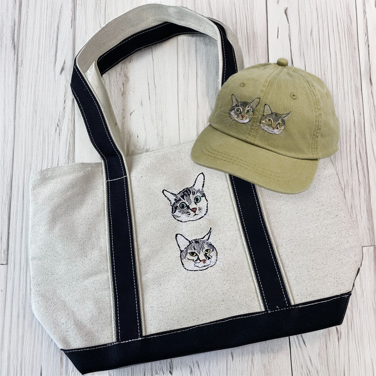 Cat Lover Embroidered Sweatshirt, Hat & Tote Bag Set