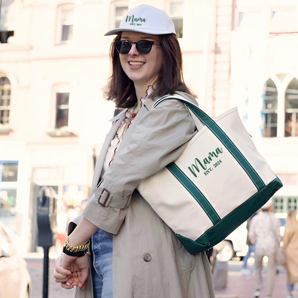 Stylish Mama Embroidered Hat & Tote Twin Pack