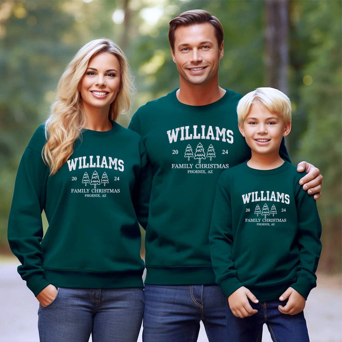 Christmas Family Matching Personalized Sweatshirts/Hoodies Embroidered Gift