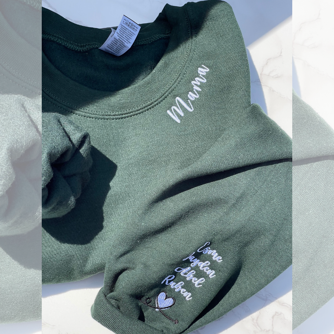 Personalized Embroidered Neckline Custom Sweatshirt Hoodie