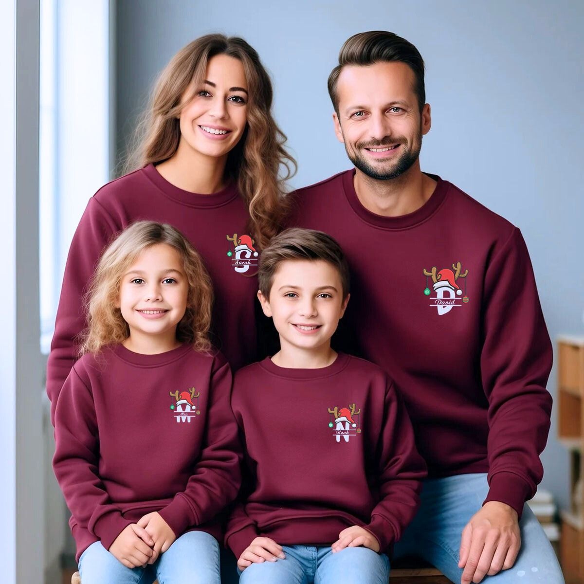 Personalized Christmas Family Matching Sweatshirt or Hoodie