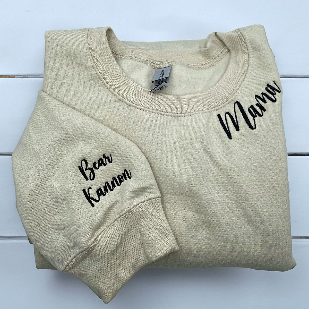 Custom Mama Embroidered Sweatshirt & Tote Bag Set