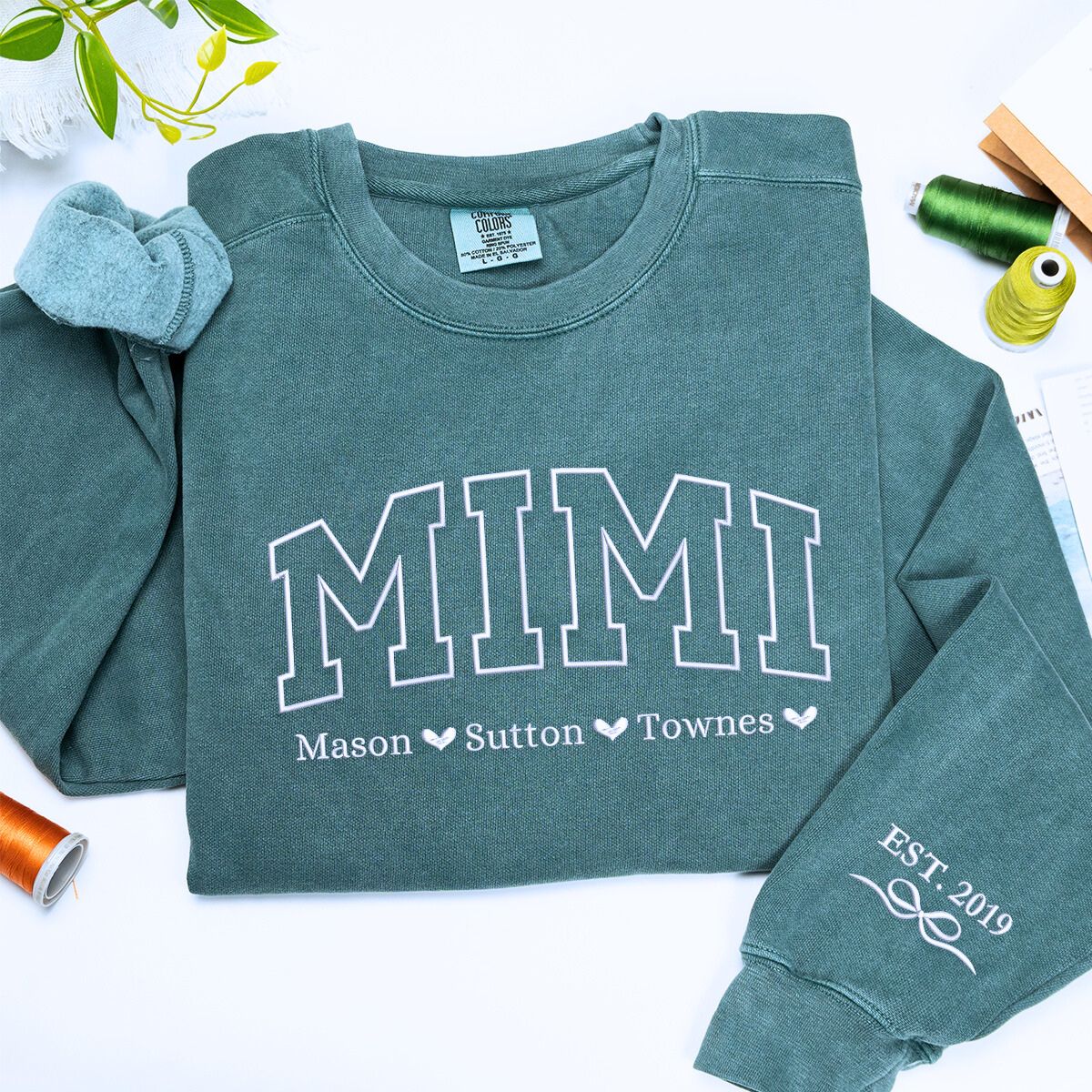 Personalized Grandmother Embroidered T-shirt | Custom Kids Names Gift