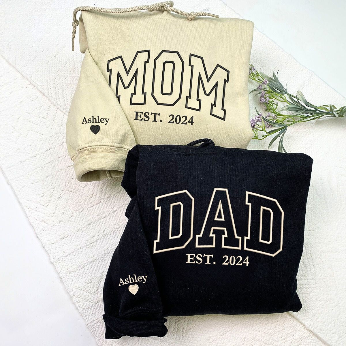 Personalized Embroidered Unisex Sweatshirt Set