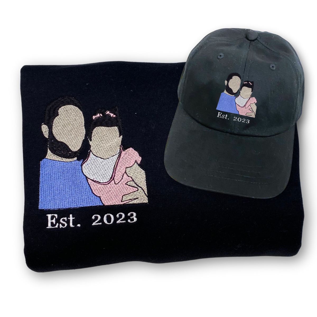 Custom Embroidered Sweatshirt & Hat Bundle for Proud Dads