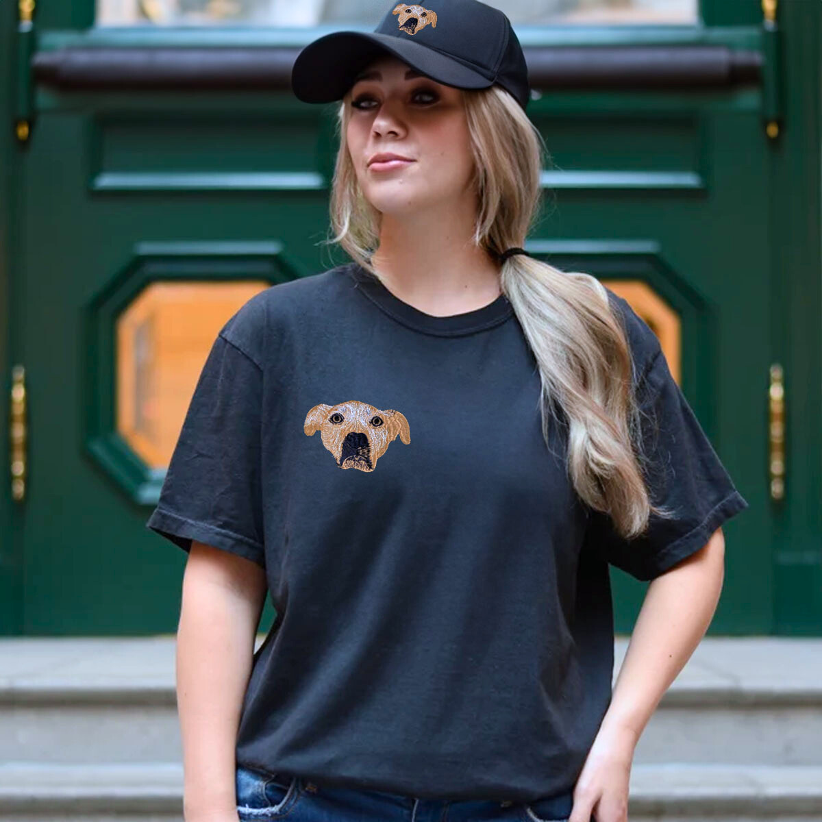 Personalized Dog Lover Embroidered Shirt & Hat Bundle