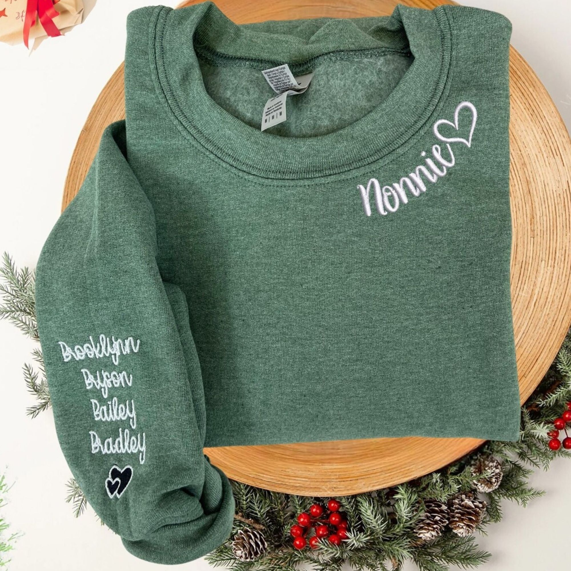 Personalized Grandma Embroidered Sweatshirt Hoodie - Custom Gift