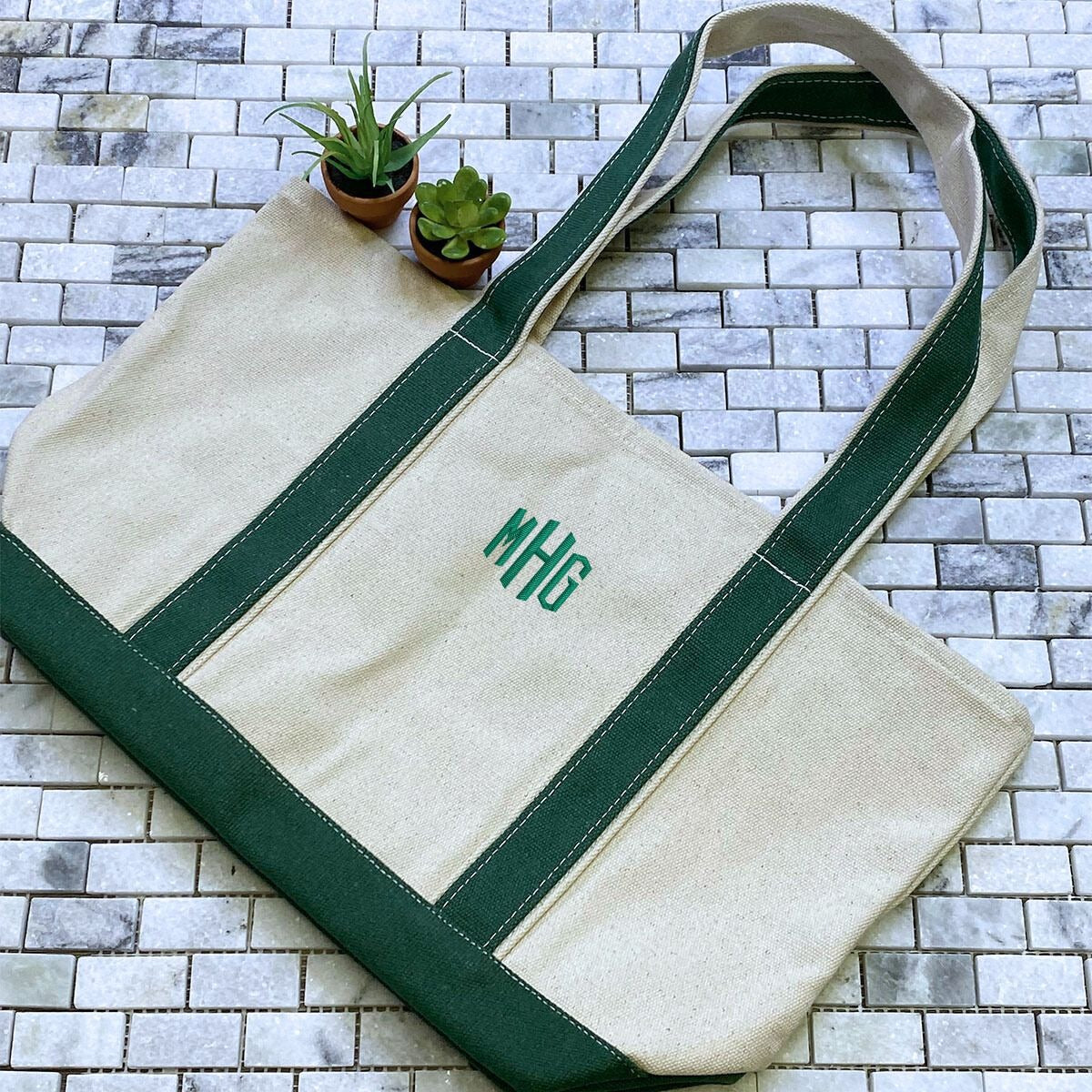 Personalized Embroidered Monogram Tote Bag | Elegant Custom Gift