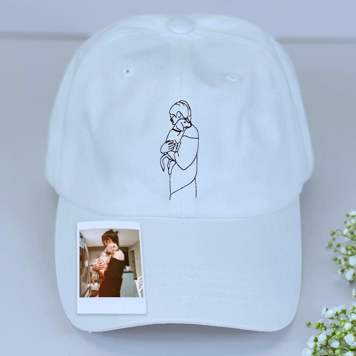 Custom Dog Mom Portrait Embroidered Hat - Personalized Gift
