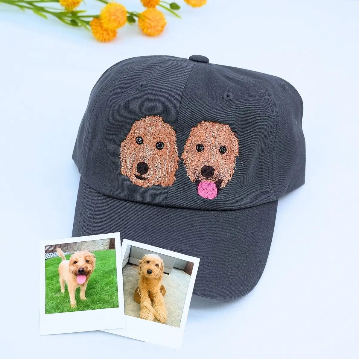 Custom Embroidered Dog Hat - Personalized Photo, Unique Dog Lover Gift