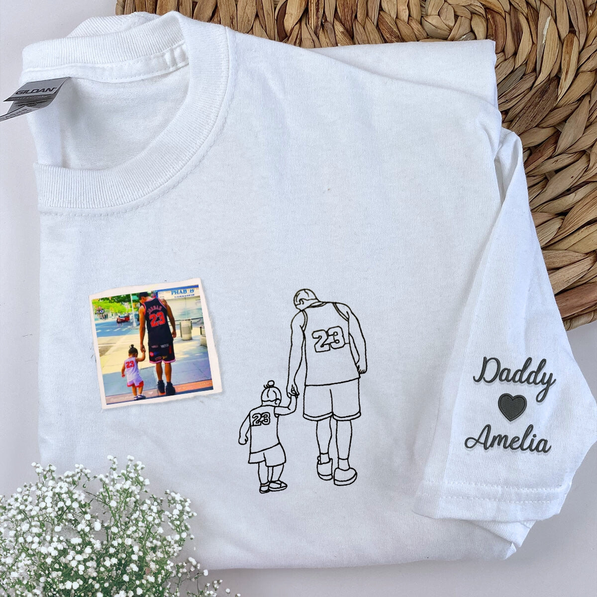 Personalized Father & Daughter Photo Hoodie - Customized Dad Gift
