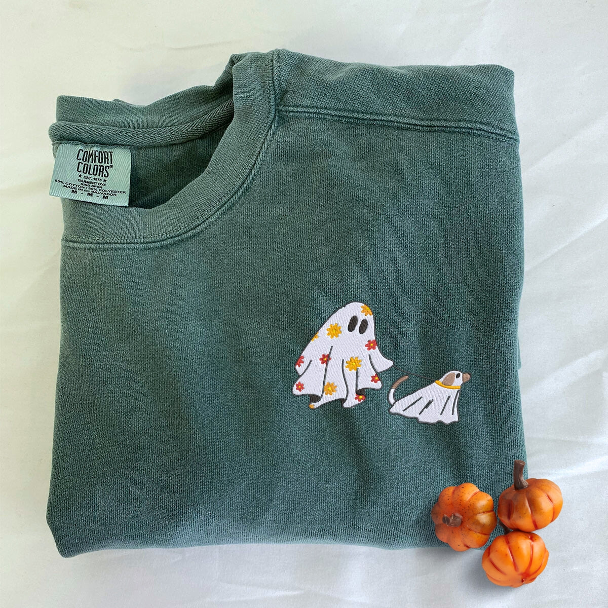 Cute Ghost & Dog Halloween Sweatshirt - Soft & Cozy