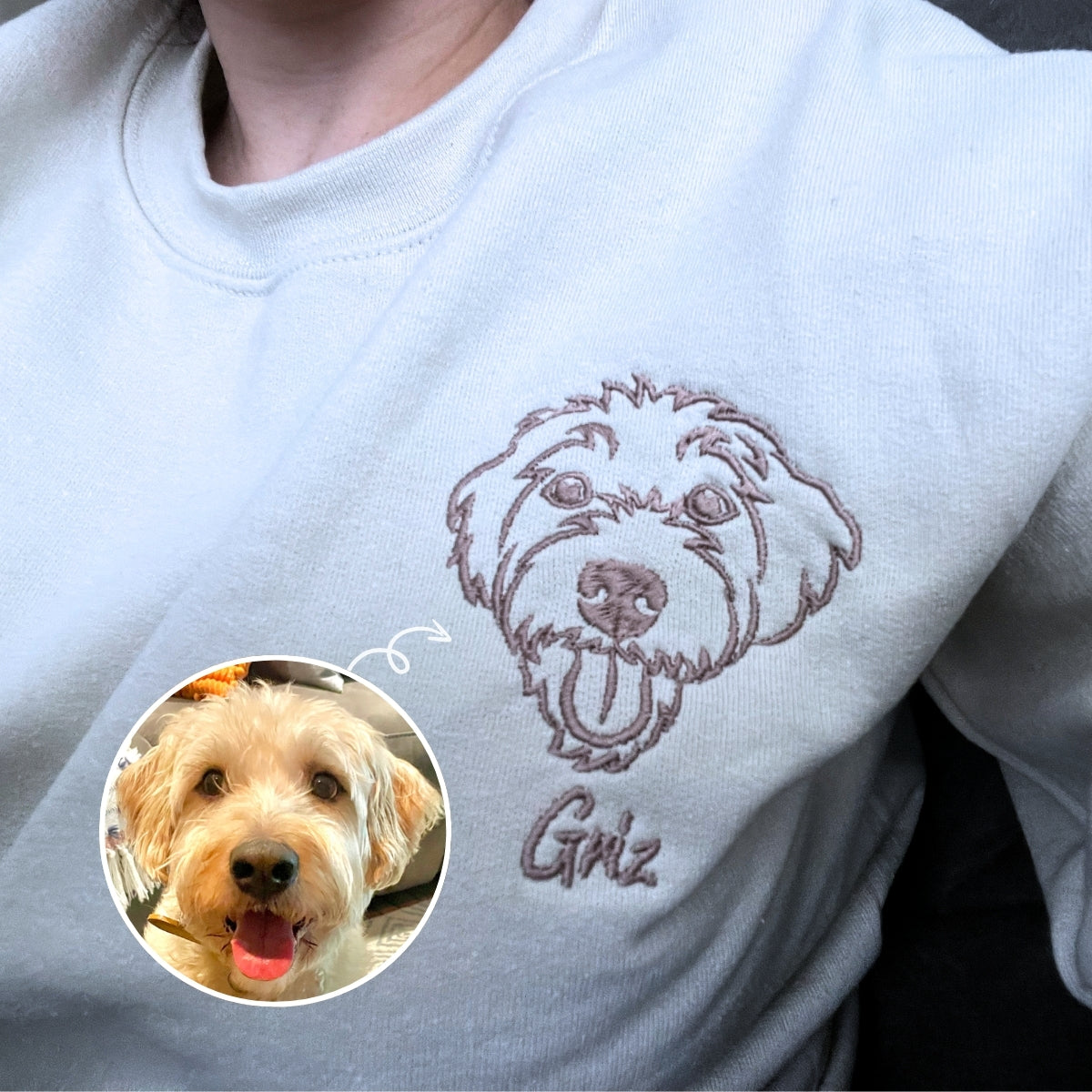 Custom Goldendoodle Embroidered Sweatshirt - Personalized Pet Gift