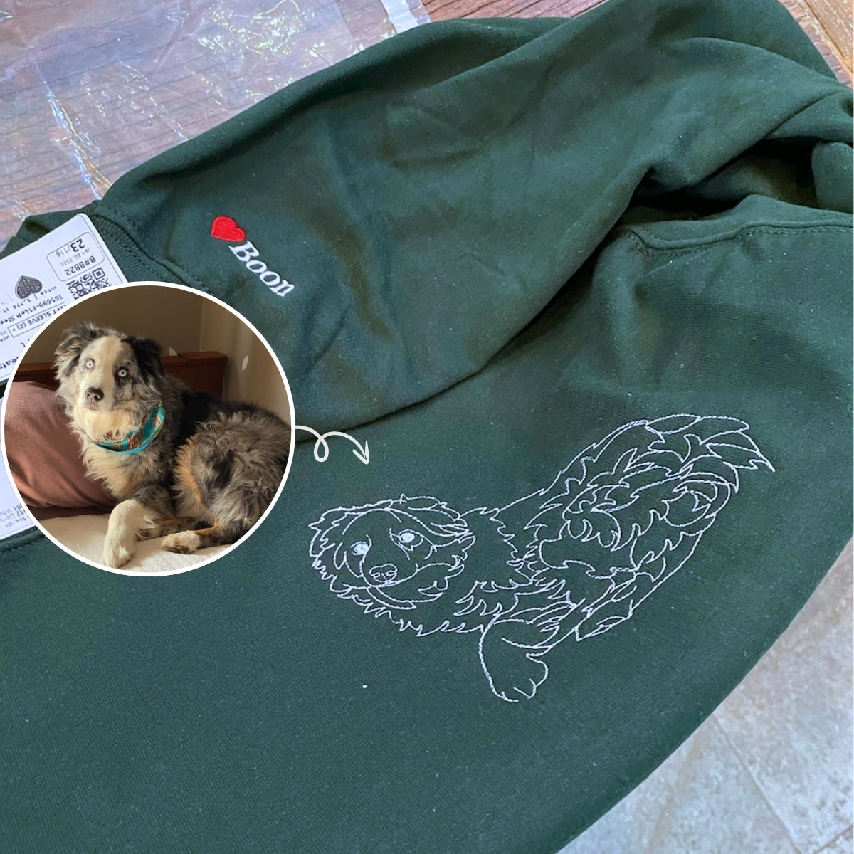 Custom Embroidered Australian Shepherd Sweatshirt and Hoodie
