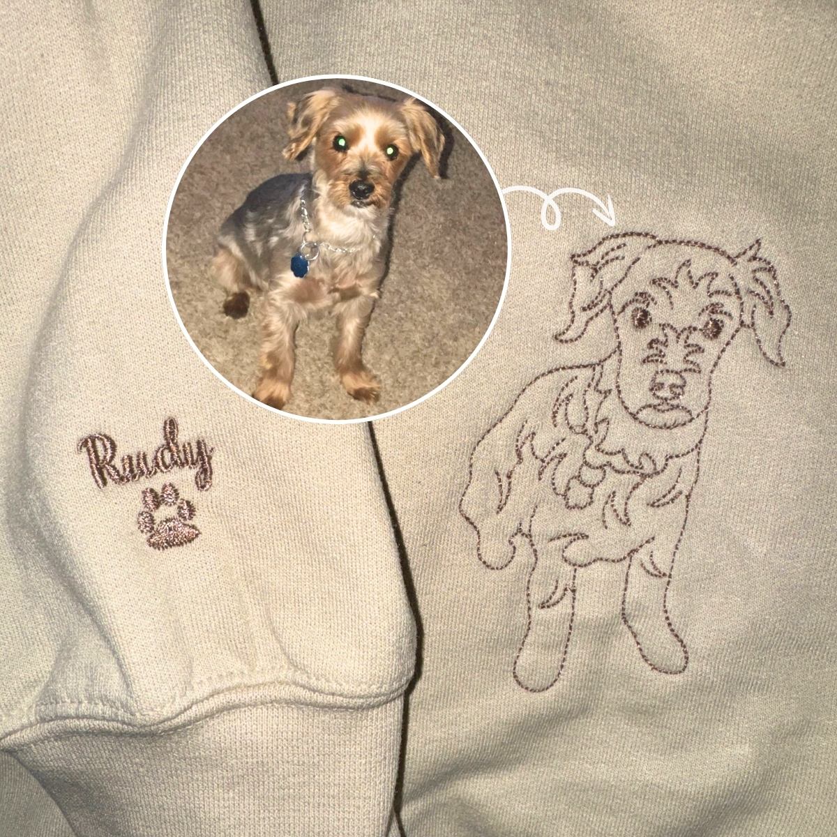 Custom Pug Embroidered Sweatshirt - Personalized Pug Lover Gift