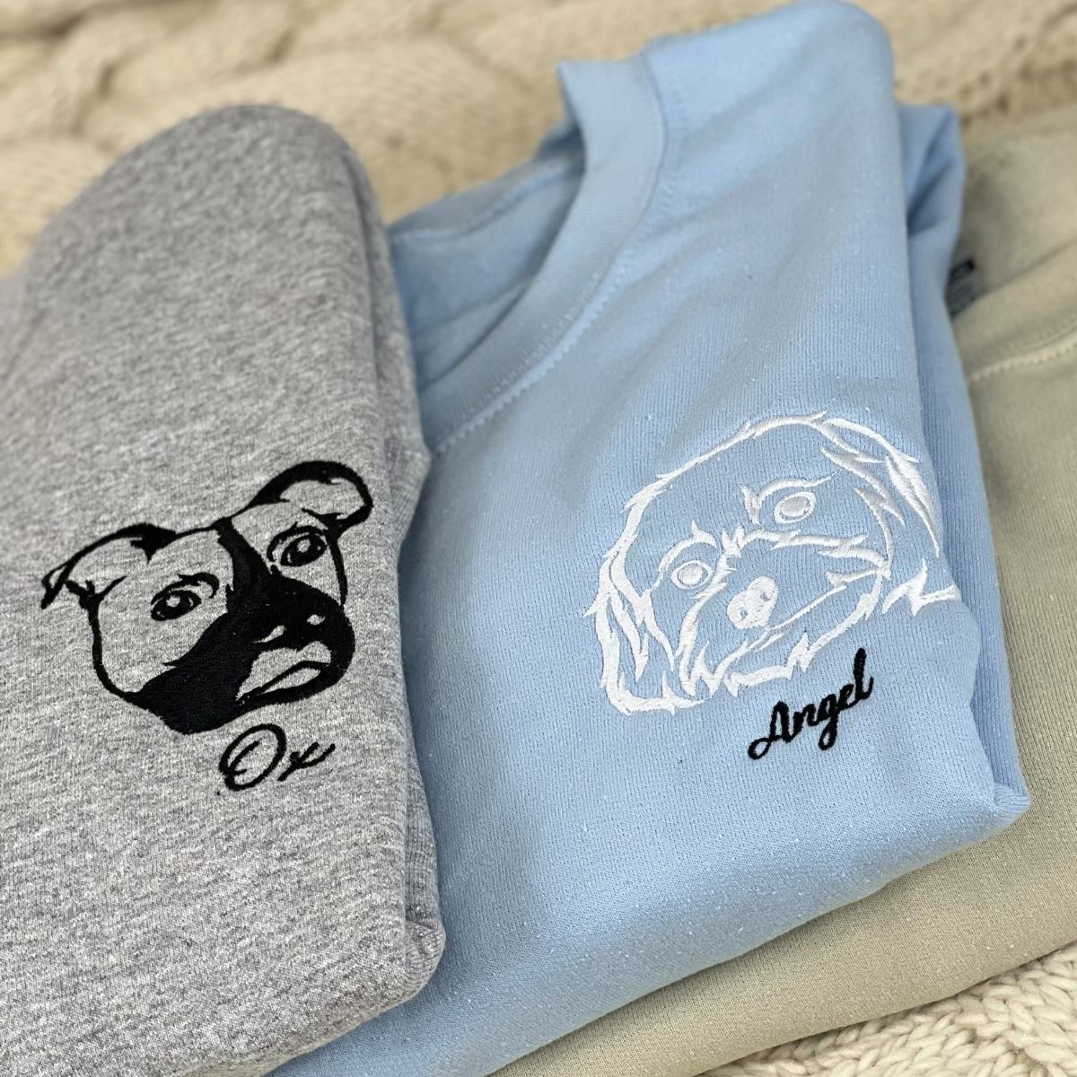 Custom Pug Embroidered Sweatshirt - Personalized Pug Lover Gift