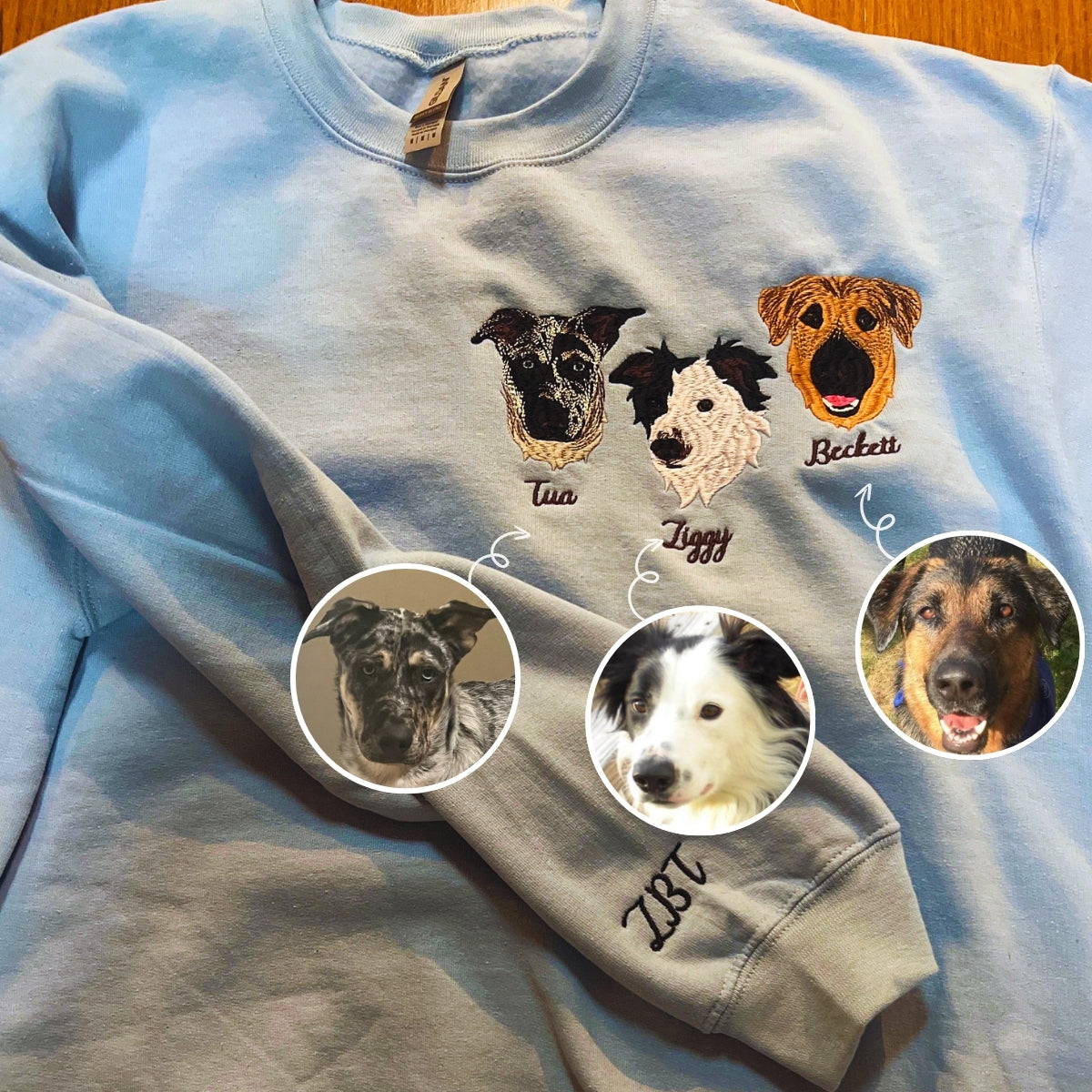 Embroidered German Shepherd Sweatshirt or Hoodie - Custom Design