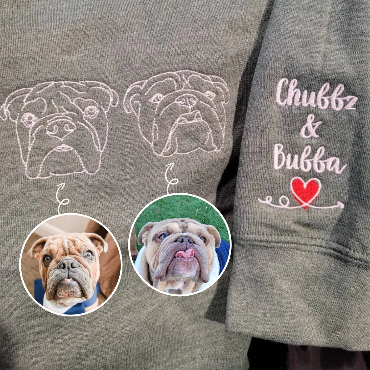 Custom Pug Embroidered Sweatshirt - Personalized Pug Lover Gift