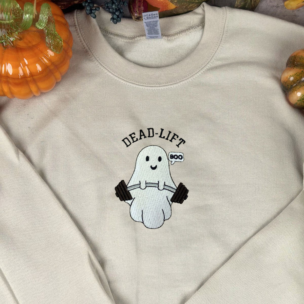 Spooky Ghost Gym Dead Lift Halloween Sweatshirt or Hoodie