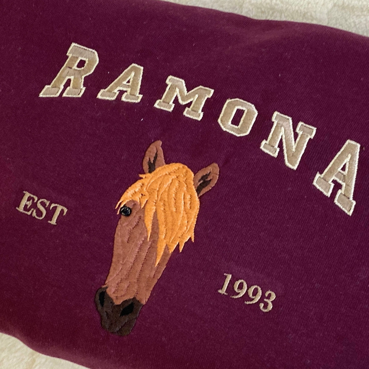 Personalized Embroidered Horse Name Sweatshirt, Equestrian Gift