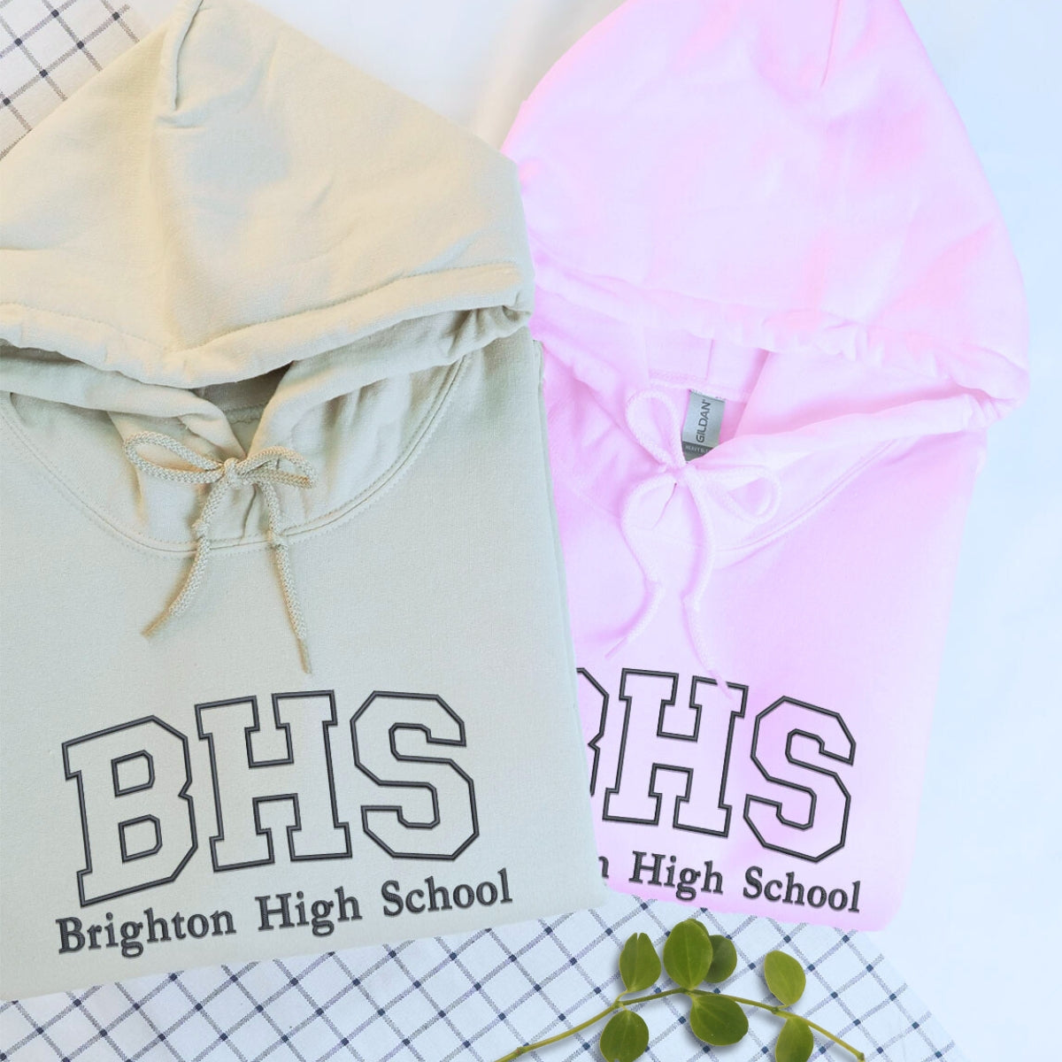 Personalized High School Name Embroidered Hoodie