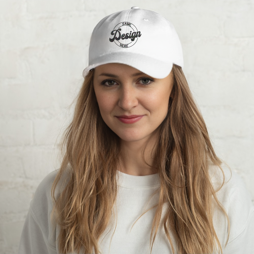 Embroidered Custom White Dad Hat - Premium Stylish Design