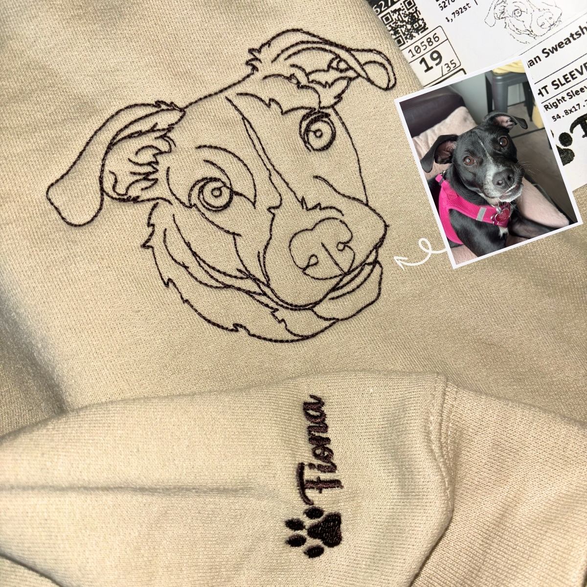 Custom Embroidered Staffordshire Bull Terrier Sweatshirt and Hoodie