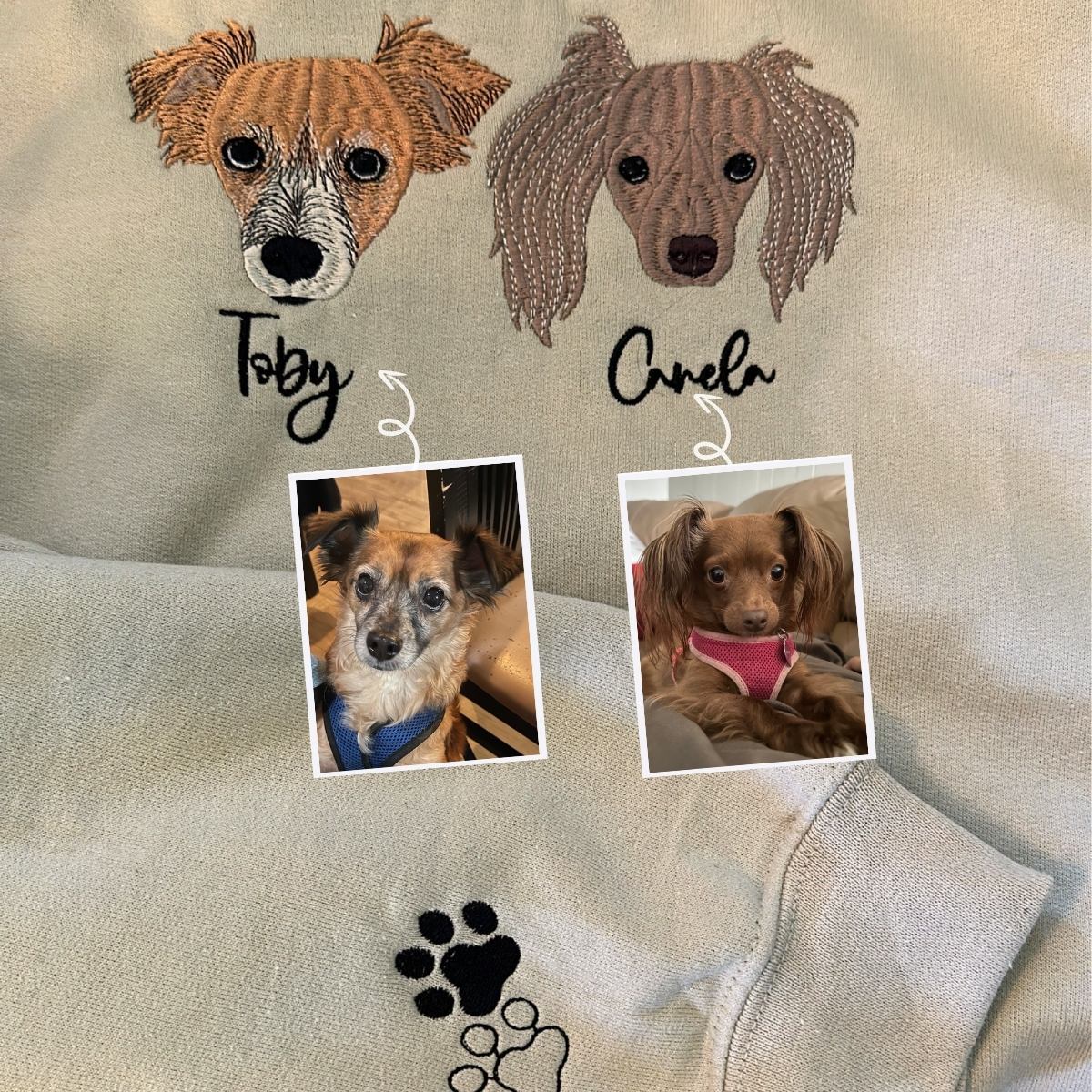Custom Chihuahua Embroidered Sweatshirt Hoodie - Personalized Gift