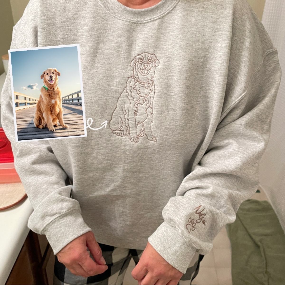 Custom Golden Retriever Embroidered Sweatshirt - Personalized Warmth