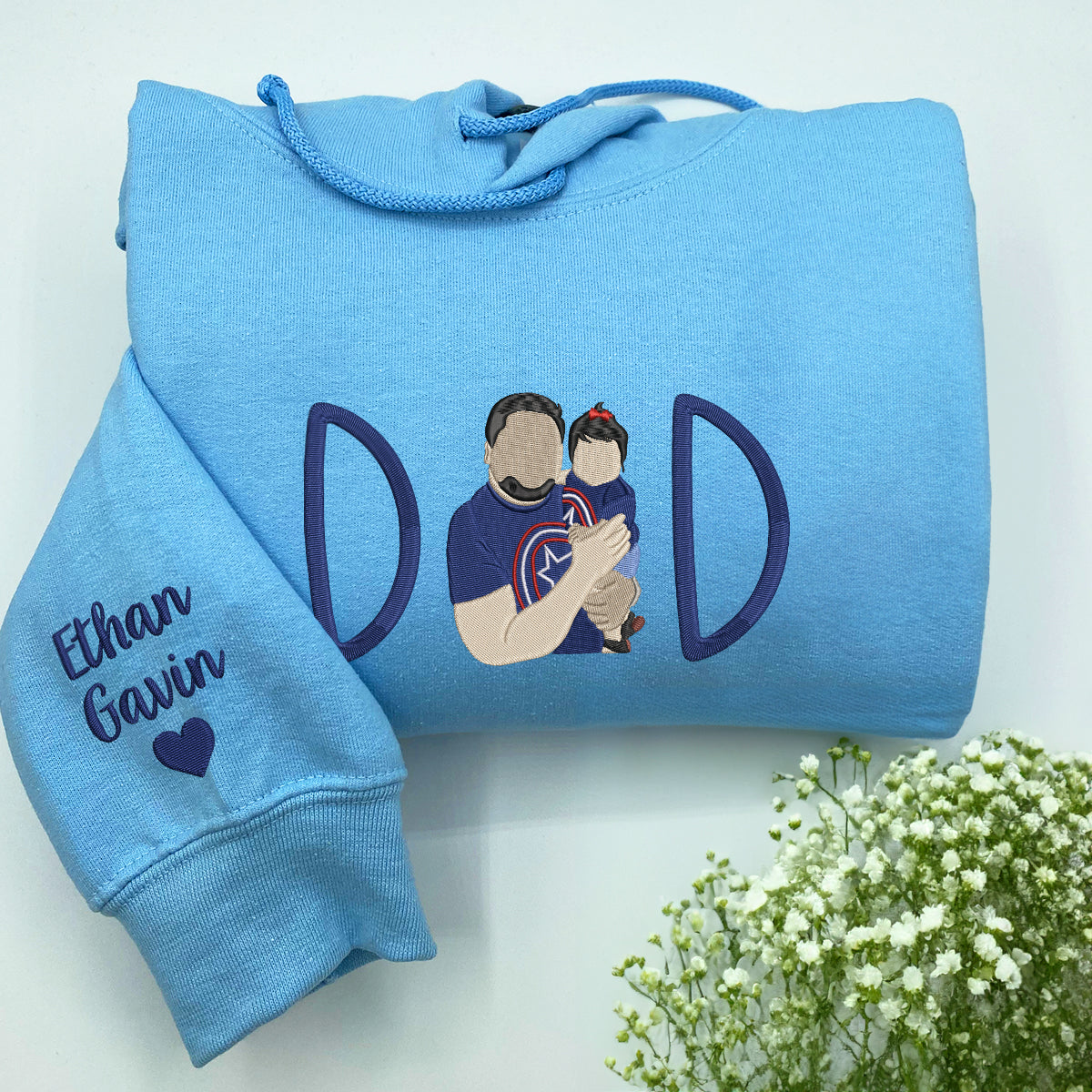 Personalized Embroidered Dad Portrait Sweatshirt