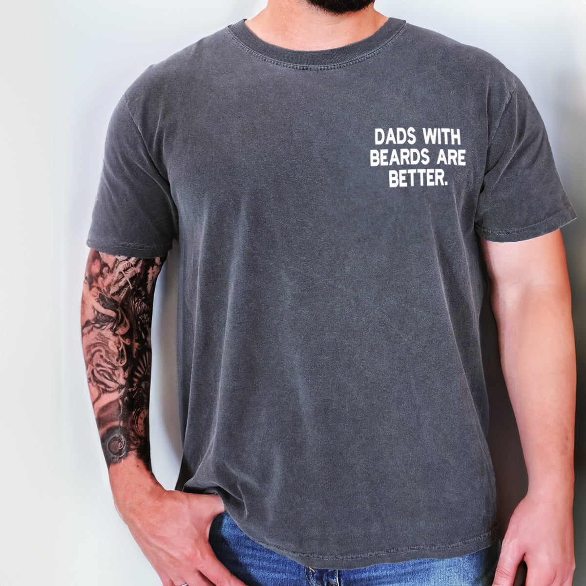 Embroidered Bearded Dad Statement Shirt - Comfort Color