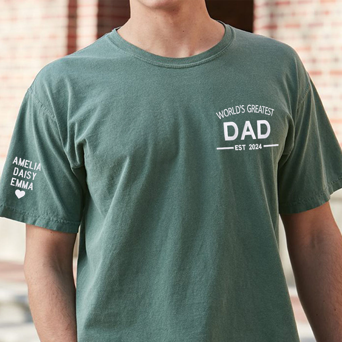 Worlds Greatest Dad Embroidered Tee | Premium Comfort Colors Shirt