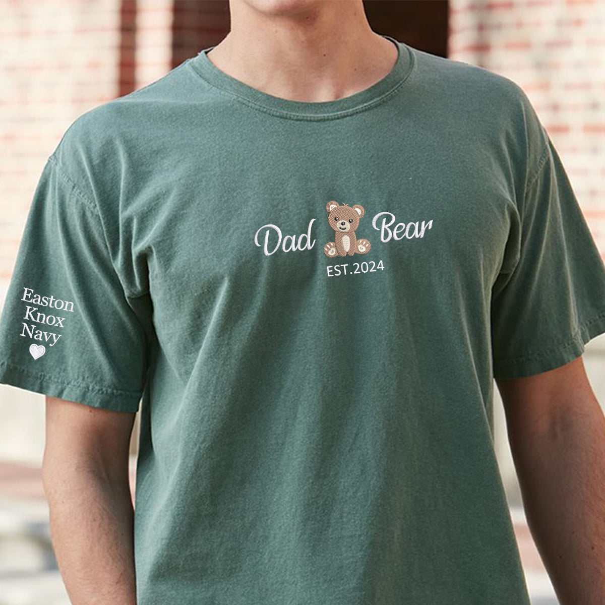 Personalized Embroidered Dad Bear Shirt in Comfort Colors