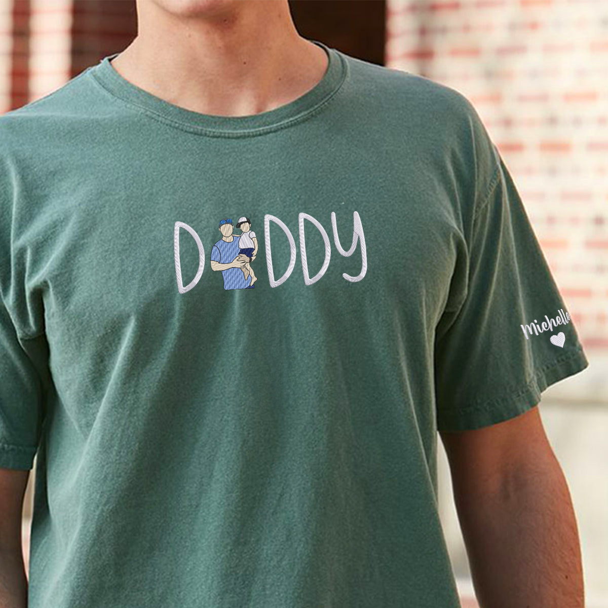 Personalized Embroidered Portrait Shirt - Custom gift for Fathers Day