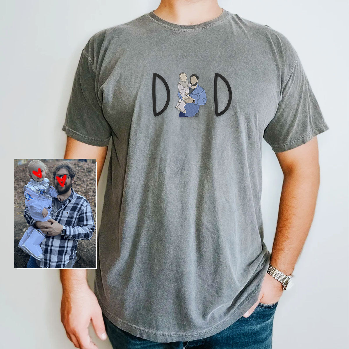 Personalized Embroidered Dad Shirt - Custom Memories Gift Idea