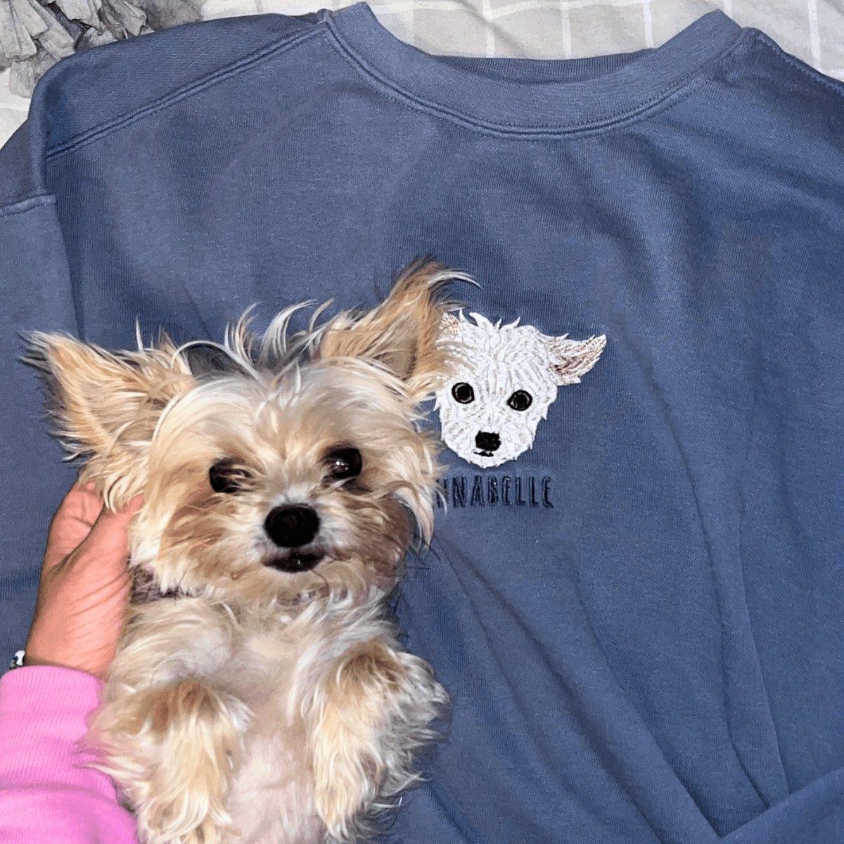 Embroidered Dog Dad Personalized Shirt, Unique Portrait Custom-Shirt