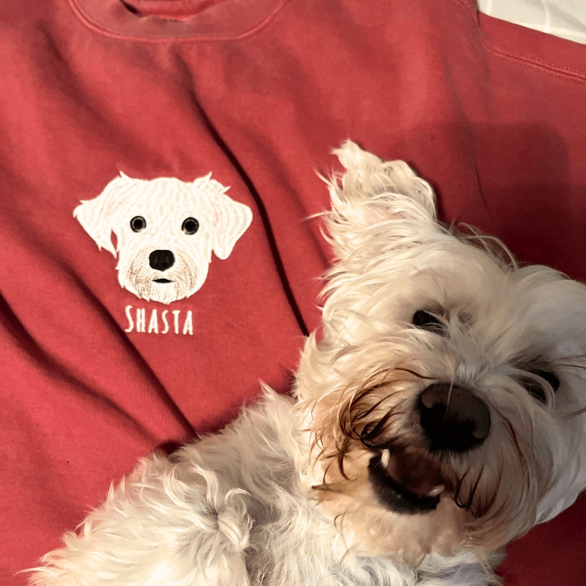 Embroidered Dog Dad Personalized Shirt, Unique Portrait Custom-Shirt