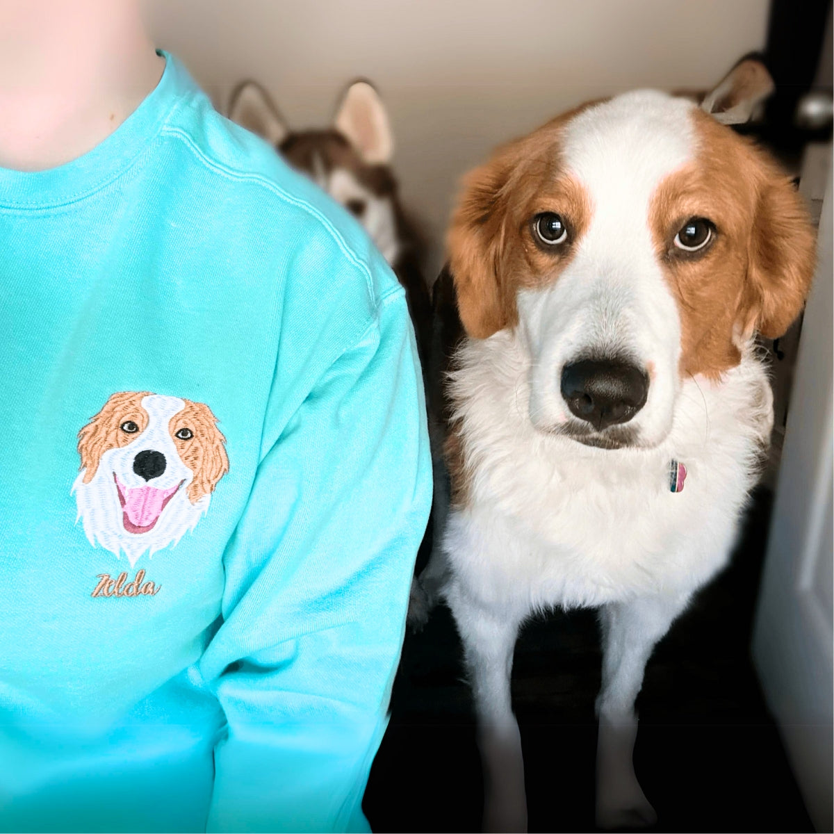 Embroidered Dog Dad Personalized Shirt, Unique Portrait Custom-Shirt