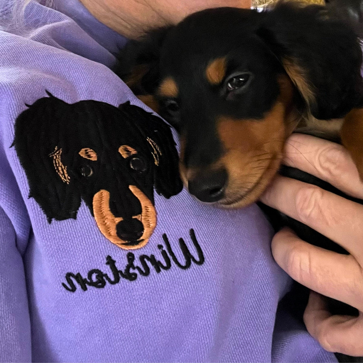 Embroidered Dog Dad Personalized Shirt, Unique Portrait Custom-Shirt