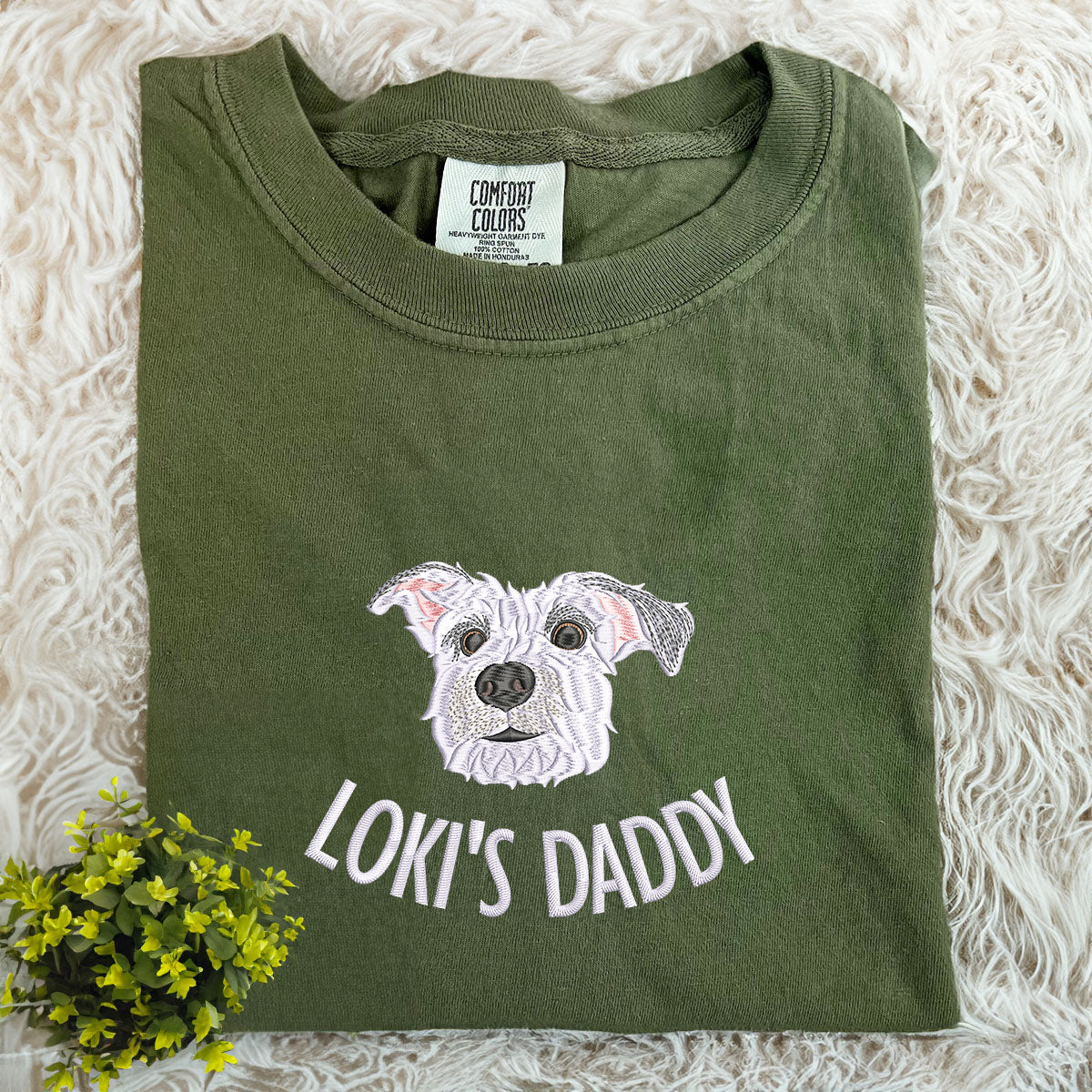 Embroidered Dog Dad Personalized Shirt, Unique Portrait Custom-Shirt