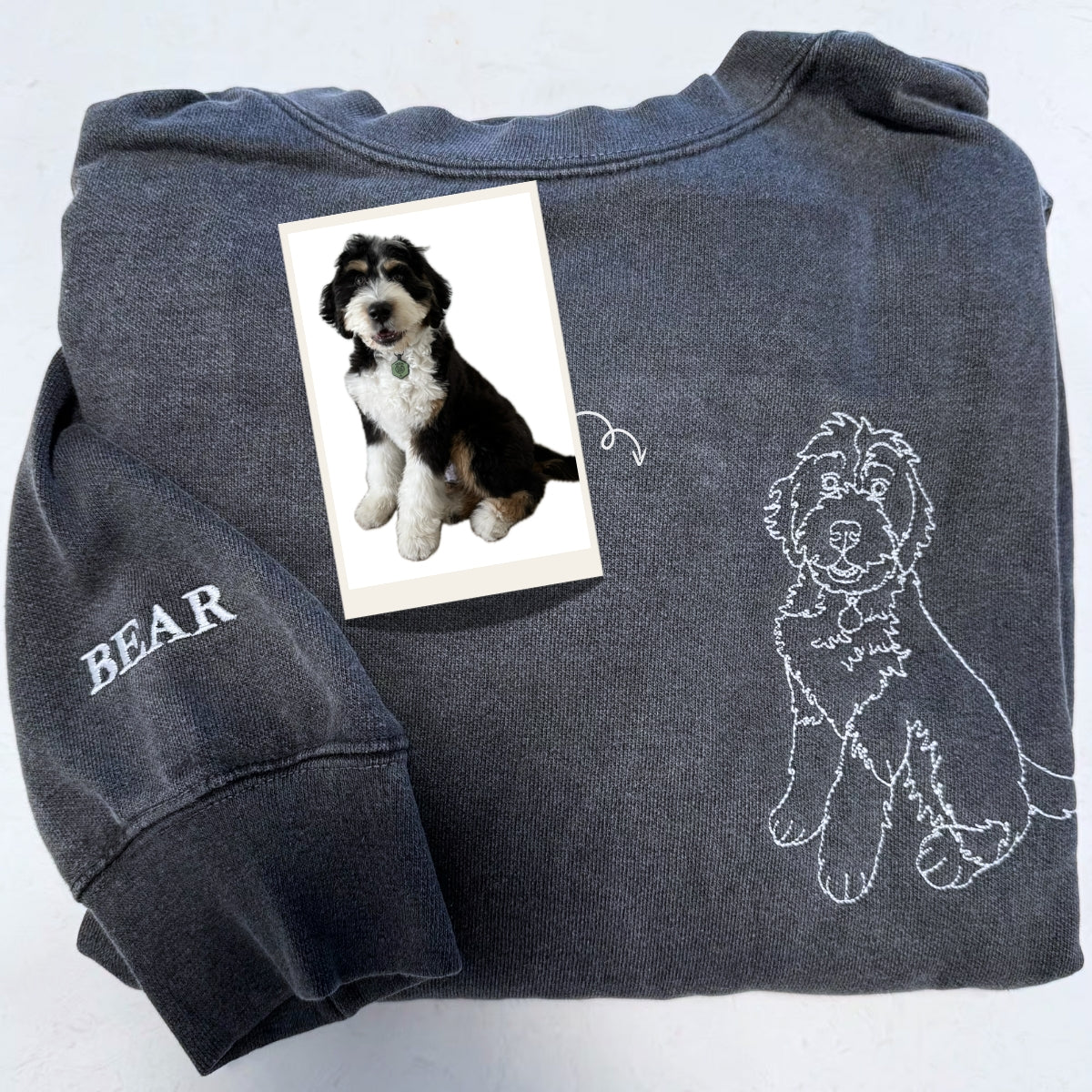 Embroidered Dog Dad Personalized Shirt, Unique Portrait Custom-Shirt