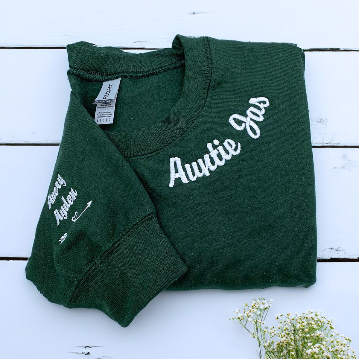 Personalized Aunt Niece Nephew Embroidered Sweatshirt or Hoodie