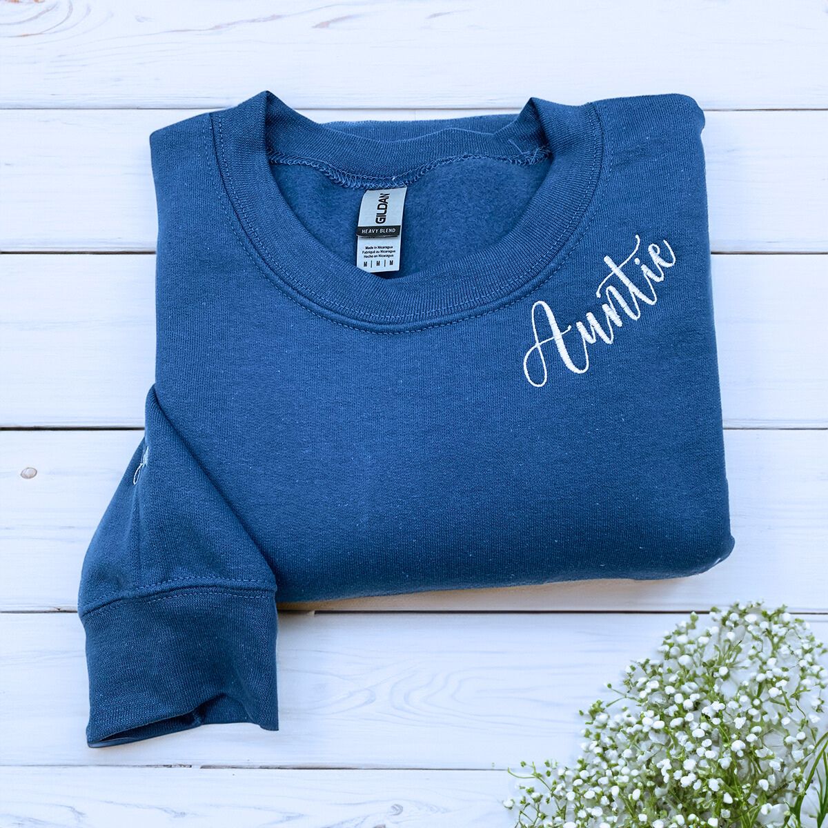 Personalized Aunt Niece Nephew Embroidered Sweatshirt or Hoodie